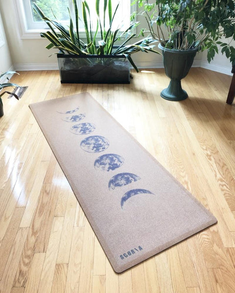 Moon Phase Cork Yoga Mat