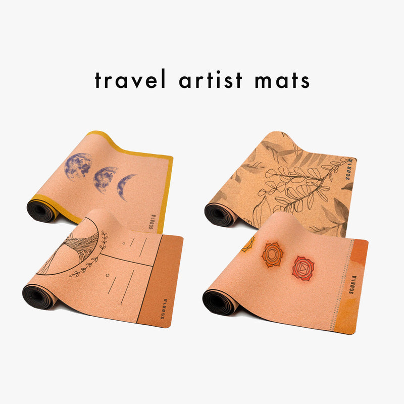 Travel Artist Cork Yoga Mat  2MM (Choose Design) – Scoria Canada