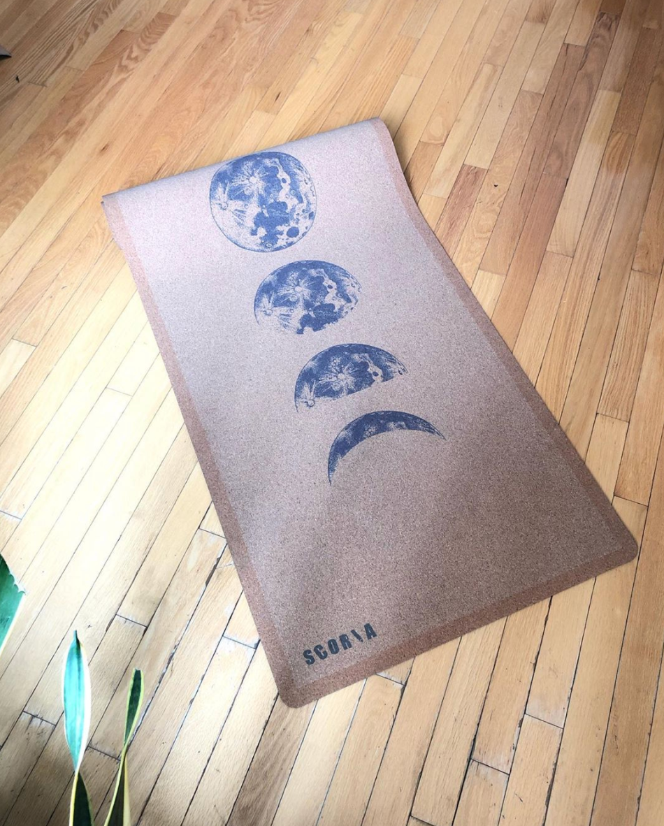 X-Tall Moon Phases Yoga Mat | 6'7 Long | 4.5MM