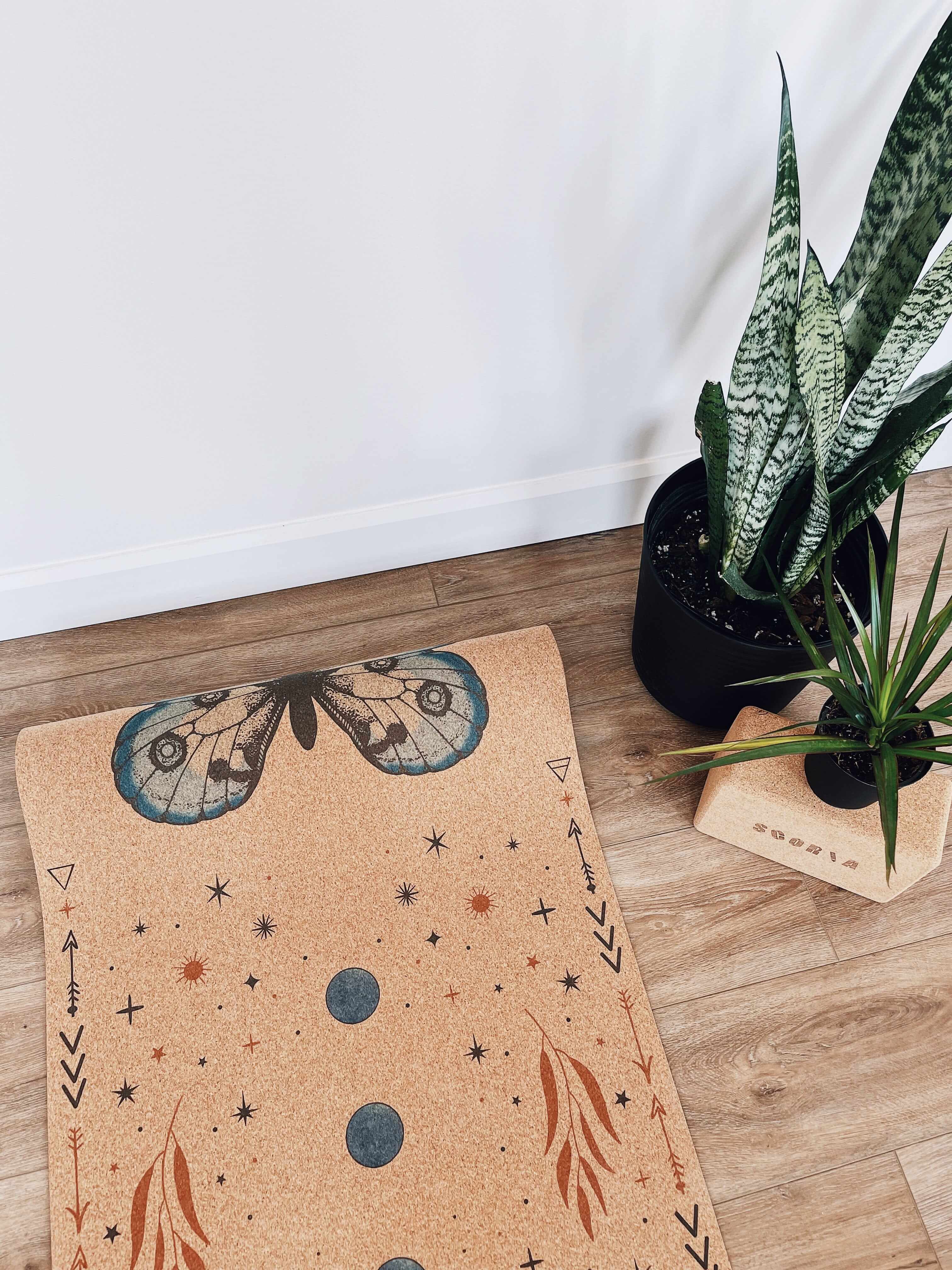 Tapis de yoga en liège papillon | 4,5 mm 