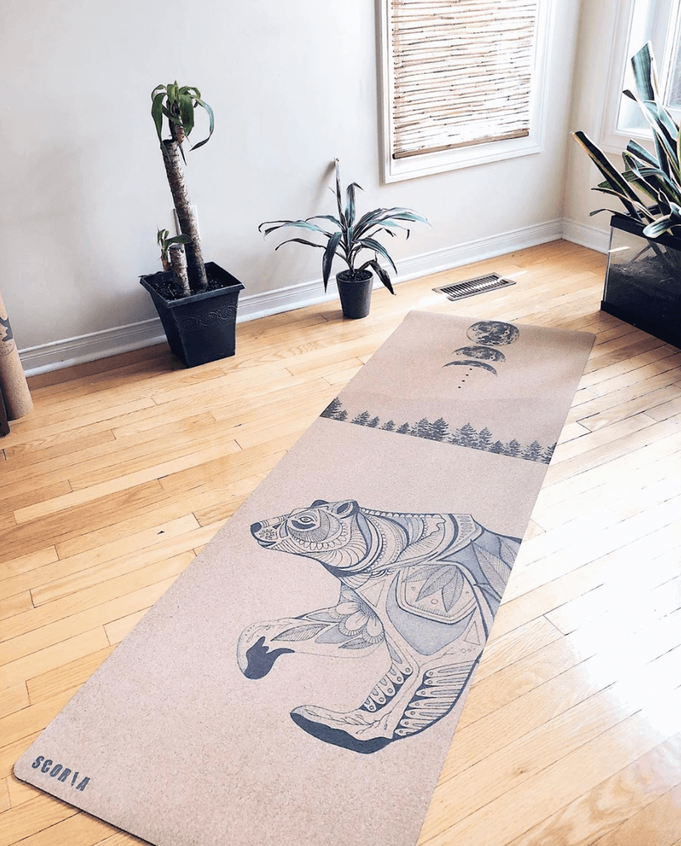 Tapis de yoga en liège Night Bear | 4,5 mm | Édition collaborative