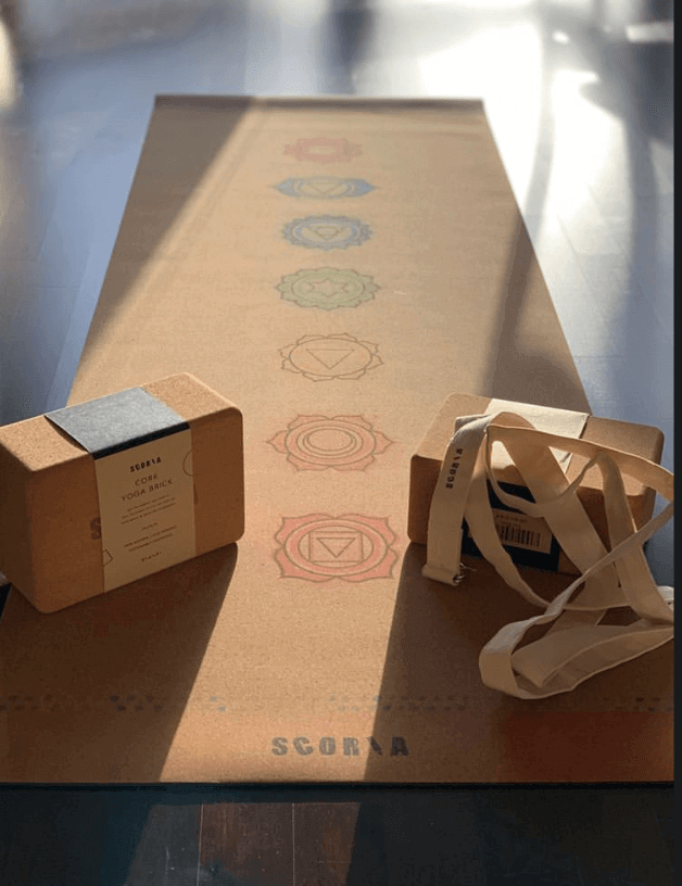 Tapis de yoga en liège pour l'alignement des chakras | 4,5 mm 