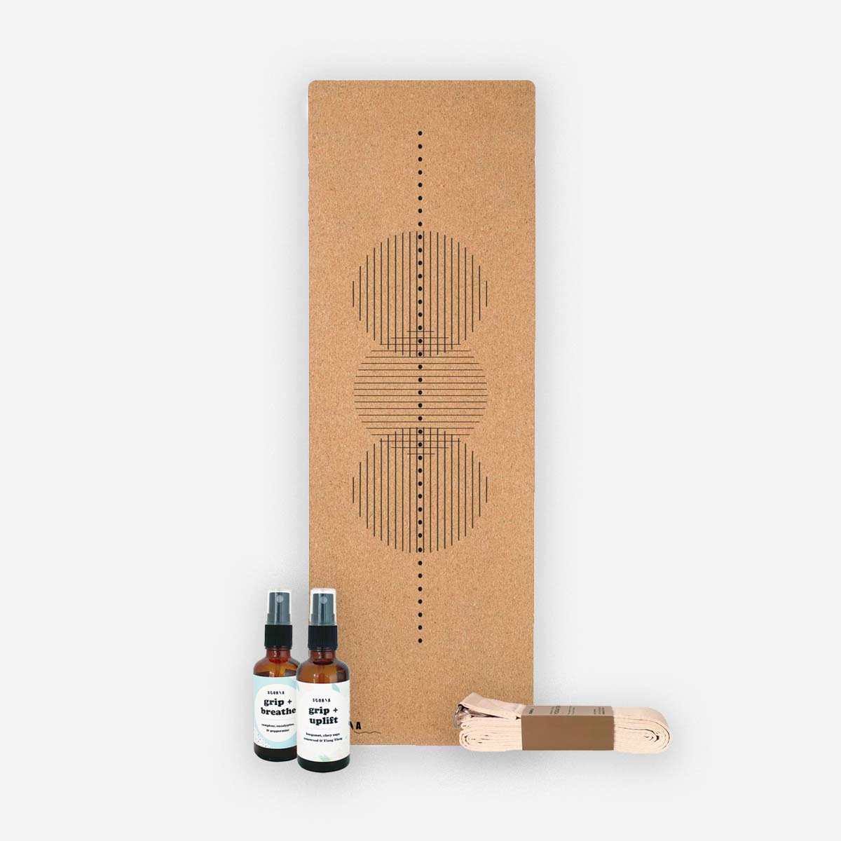 Le pack Simple Yogi : tapis tournant + deux sprays + sangle extensible 